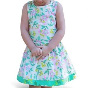 Ann Loren Dress Pastel floral Egyptian Cotton Girl Sizes  2/3T & 7/8. NWT